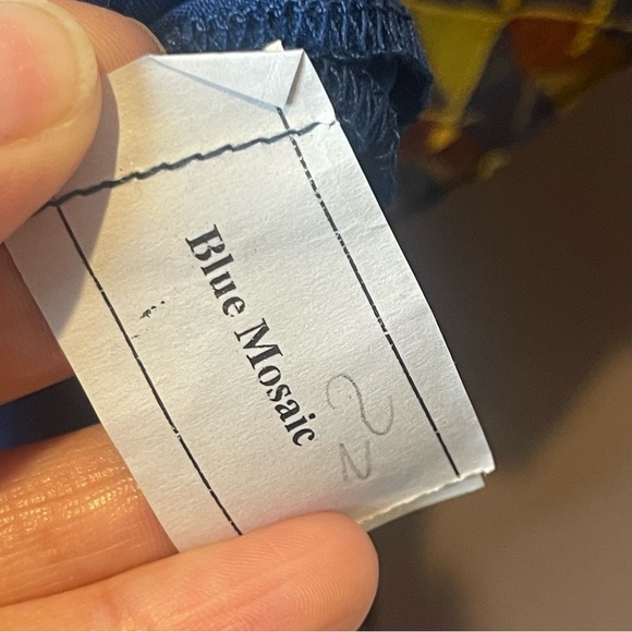 Chinyere Blue Mosaic Sheer Overlay Beaded Top - Picture 11 of 16